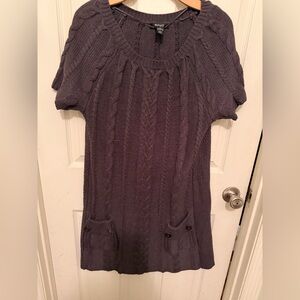 Style & Co. Gray Cable Knit Mini Dress